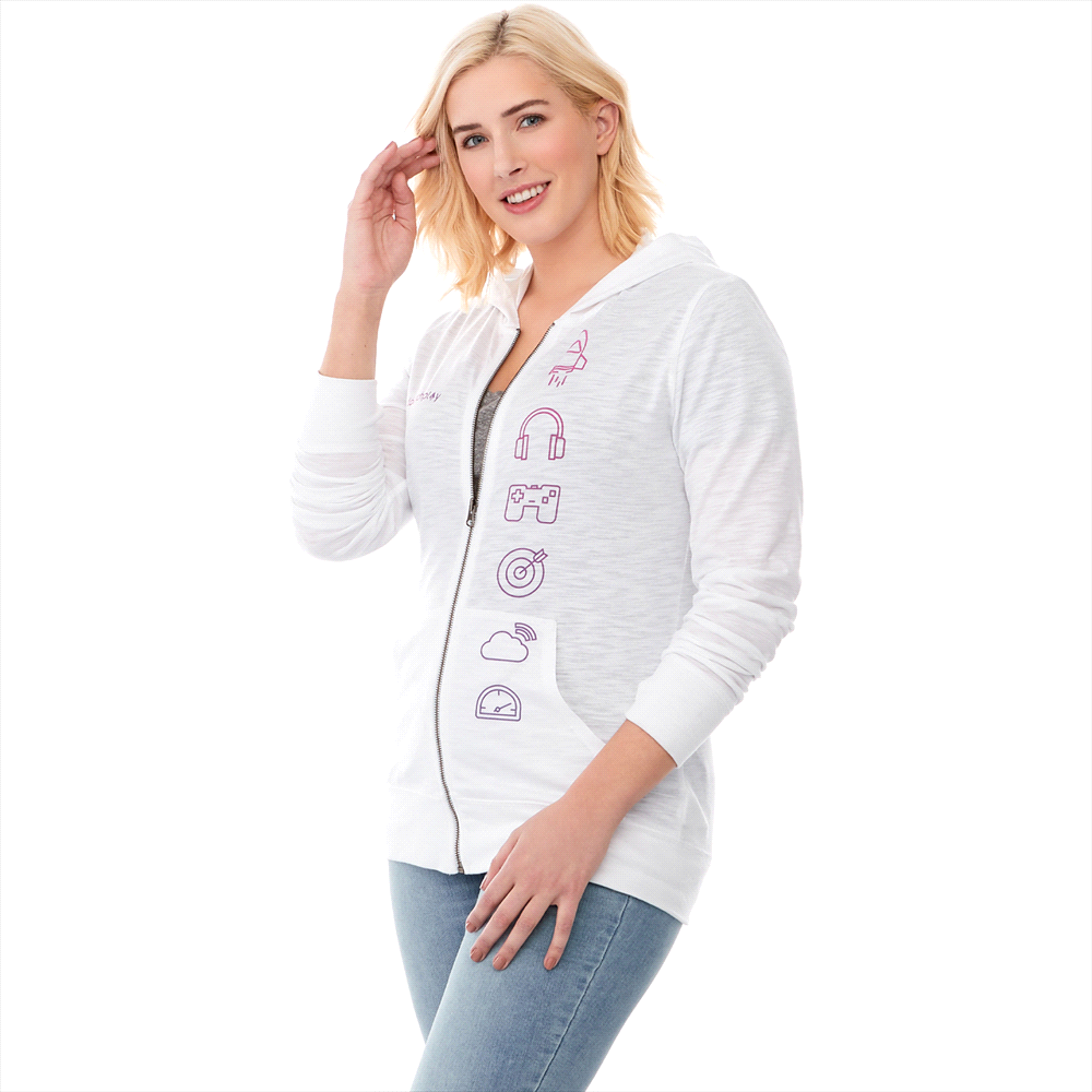 Garner Knit Full Zip Hoody - Womens – Hoodies – Apparel Range – available in Black, Heather Grey, Olympic Blue Heather, Team Red Heather and 1 more – thumbnail 3 of 19
