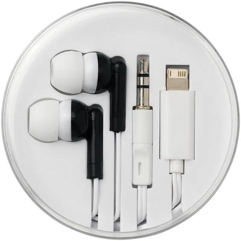 Wired Earbuds w/ Multi-Tips – Travel Bags – available in black colour