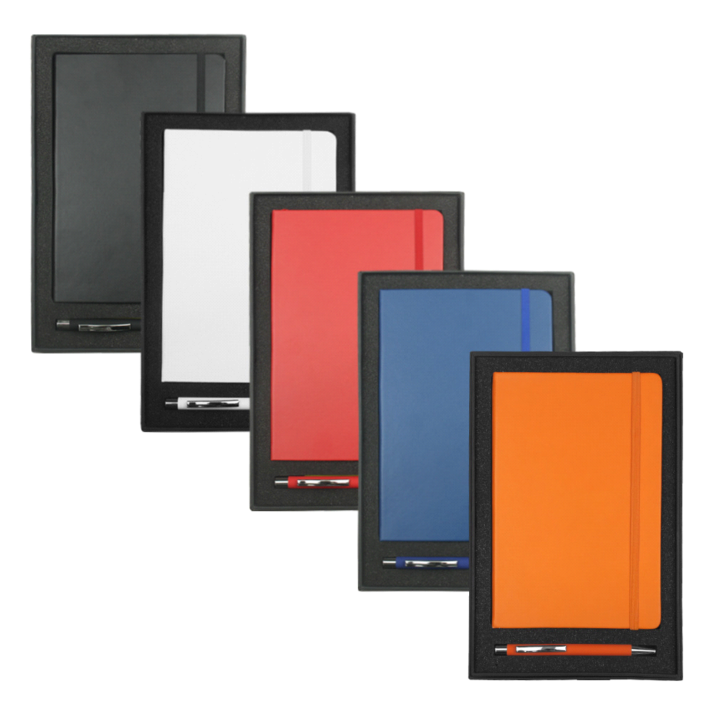 Gift Set w/ JB1008 Nova Journal & 6018 Gorcia Pen – Gift Sets – The Range – available in Black, Navy, Orange, Red and White – thumbnail 1 of 12