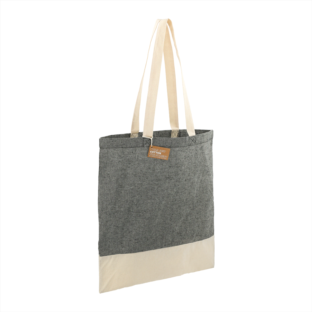 Split Recycled Cotton Twill Convention Tote – Satchels – The Range – available in Black and Grey – thumbnail 2 of 22