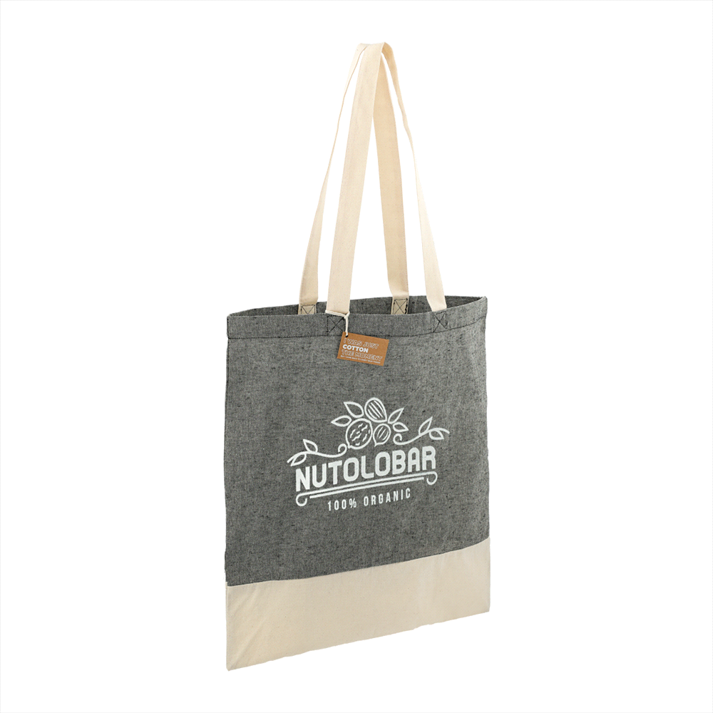 Split Recycled Cotton Twill Convention Tote – Satchels – The Range – available in Black and Grey – thumbnail 10 of 17
