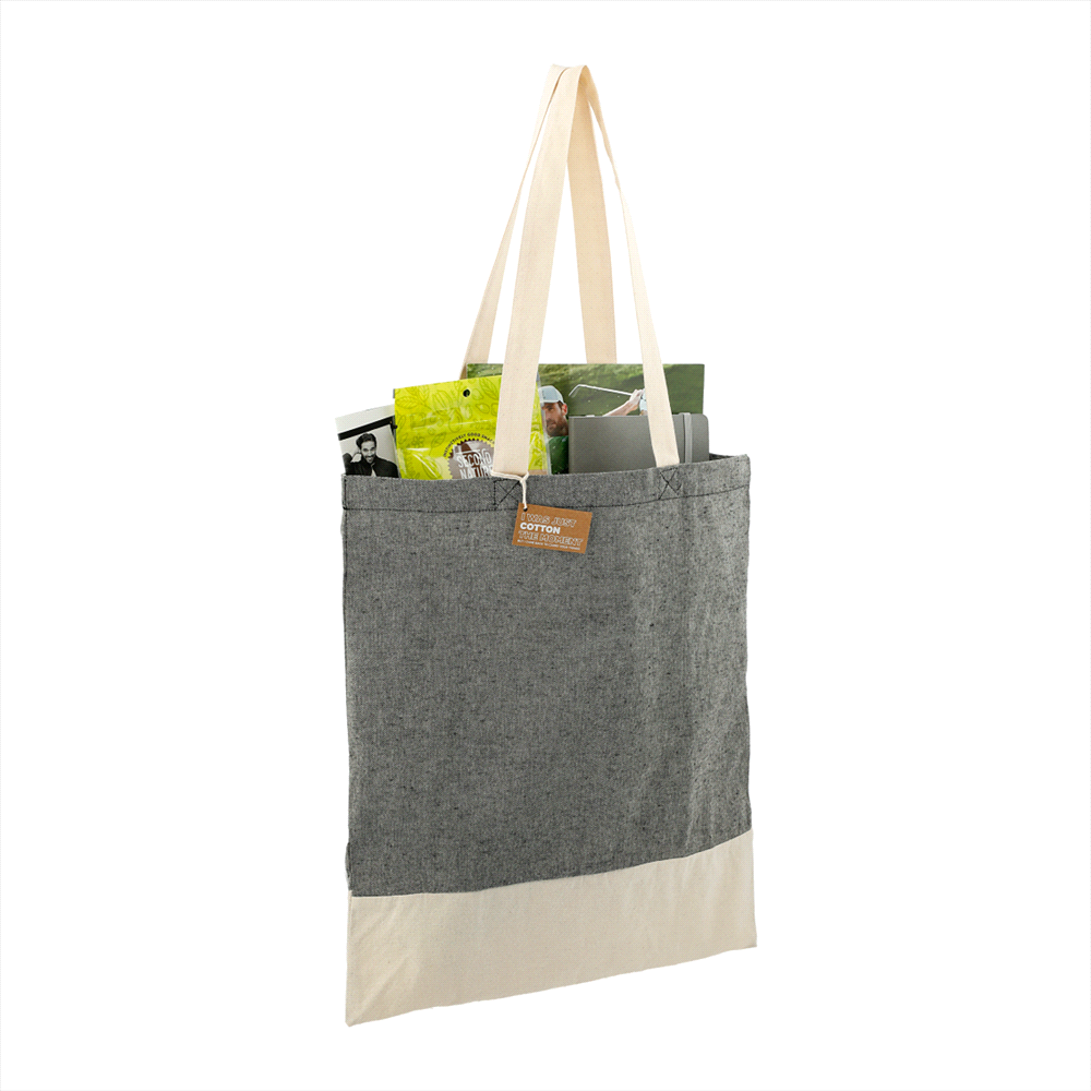 Split Recycled Cotton Twill Convention Tote – Satchels – The Range – available in Black and Grey – thumbnail 3 of 22