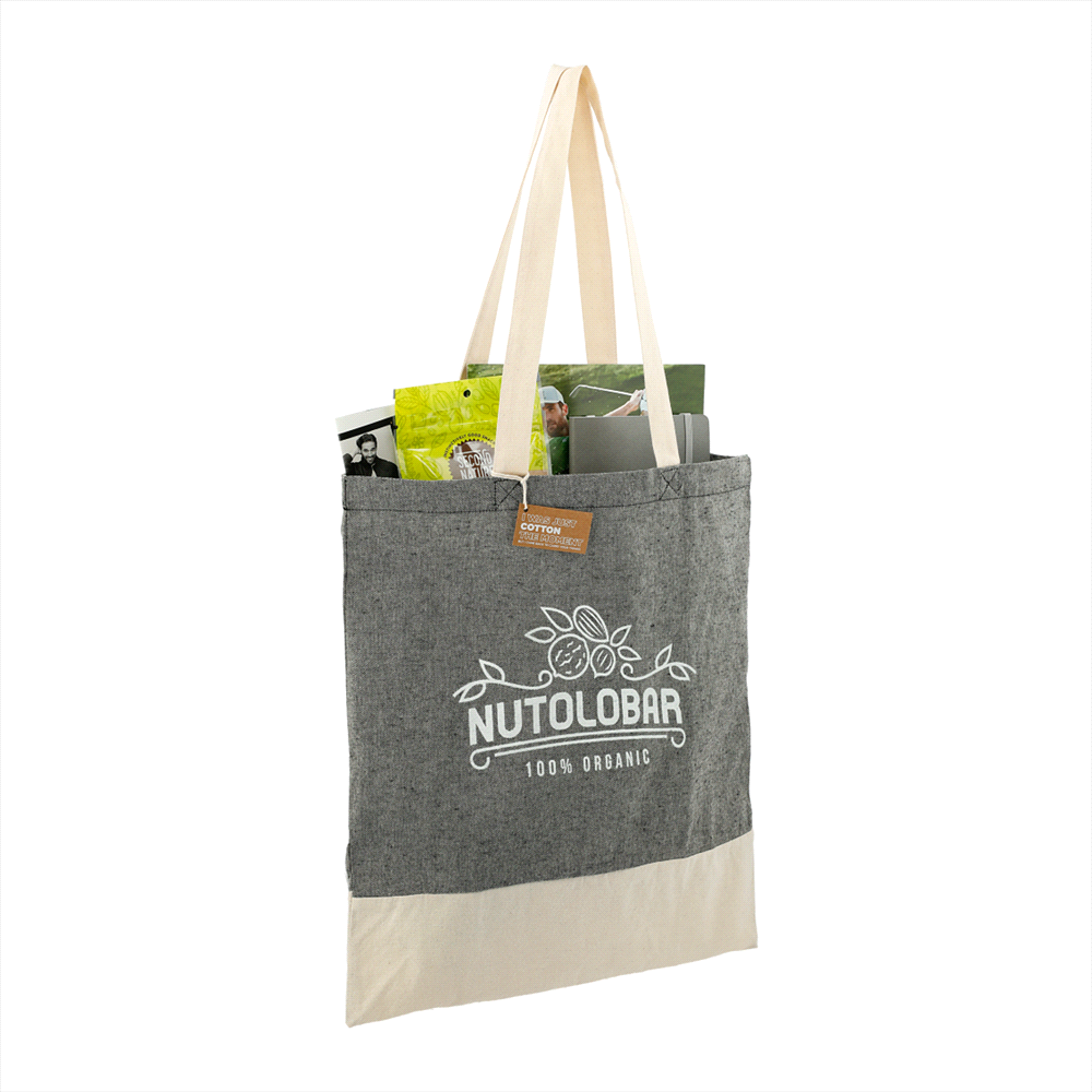 Split Recycled Cotton Twill Convention Tote – Satchels – The Range – available in Black and Grey – thumbnail 12 of 17