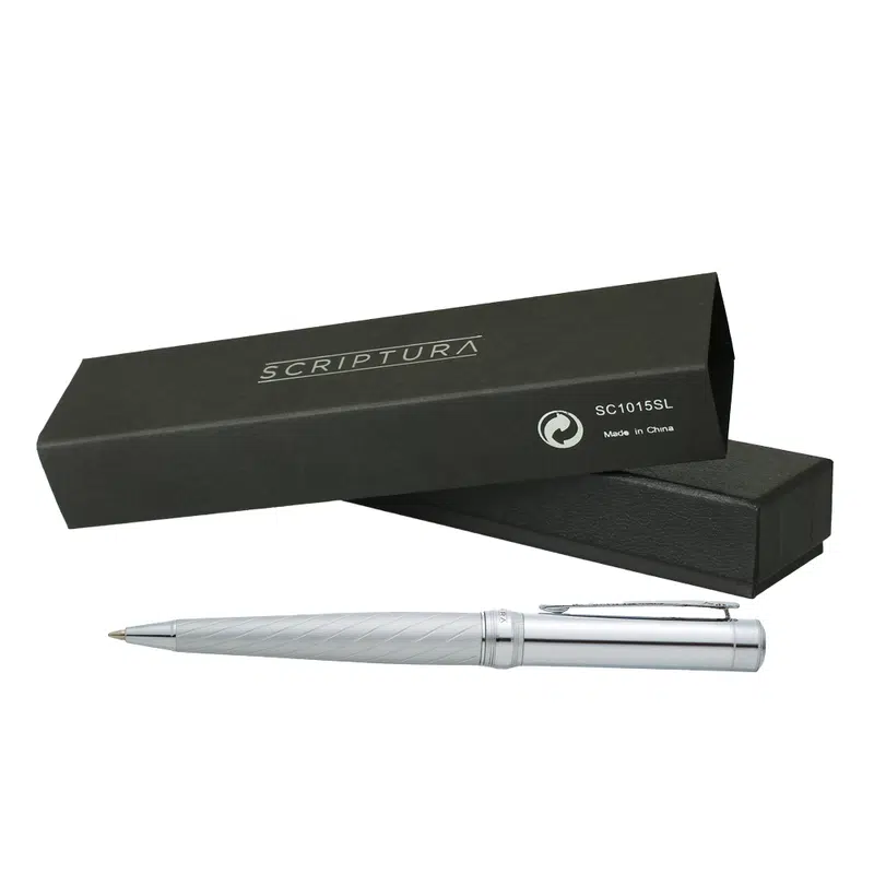 Scriptura Striation Ballpoint Pen – Gift Sets – available in silver colour