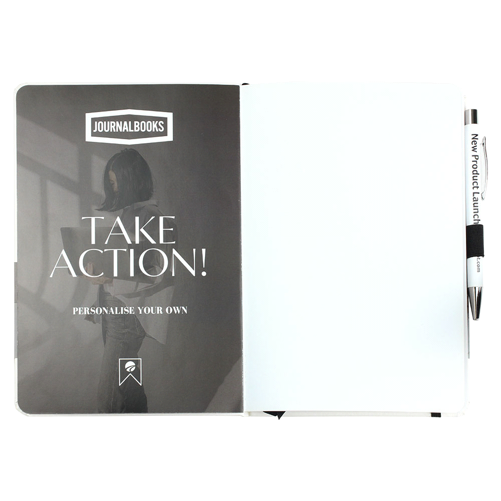 Nova White Bound JournalBook w/ Coloured Accents – Desk Accessories – The Range – available in Black, Navy and Red – thumbnail 20 of 20