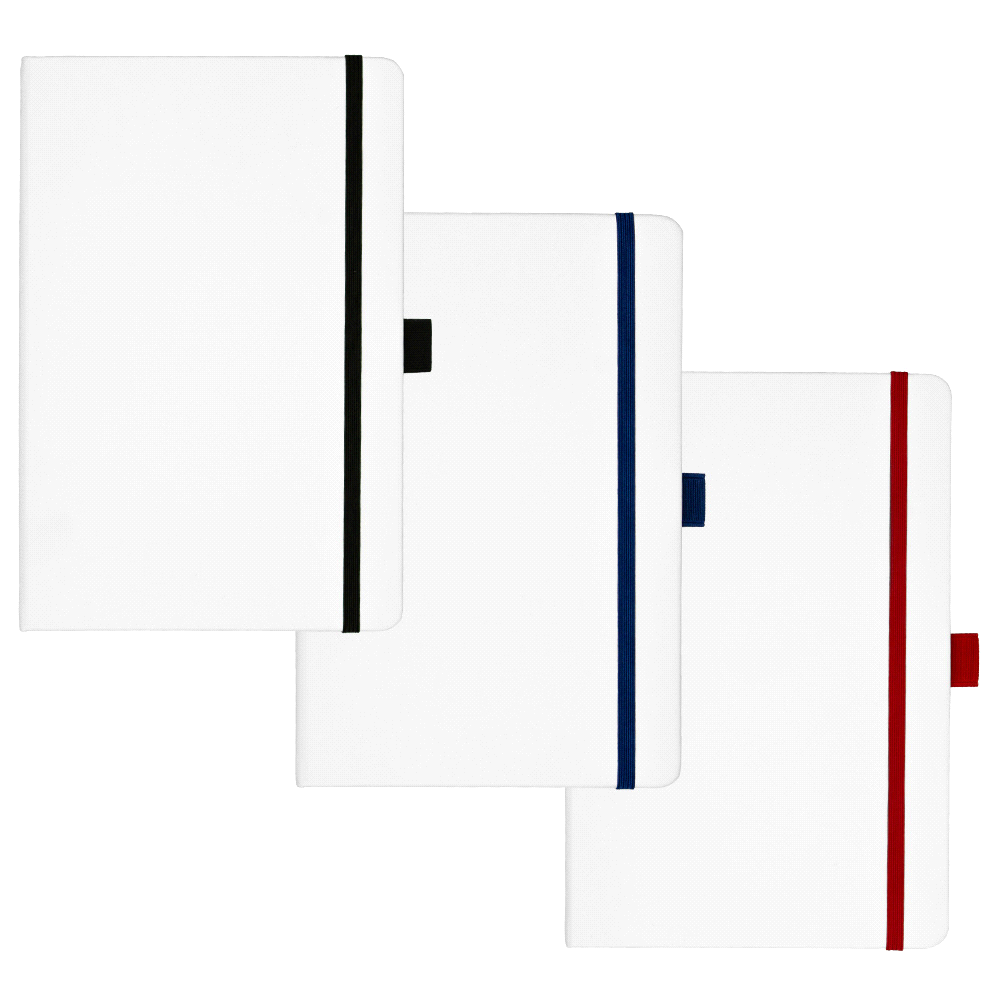 Nova White Bound JournalBook w/ Coloured Accents – Desk Accessories – The Range – available in Black, Navy, Red – thumbnail 1 of 20