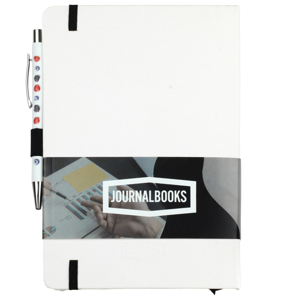 Nova White Bound JournalBook w/ Coloured Accents – Desk Accessories – The Range – available in Black, Navy and Red – thumbnail 18 of 20