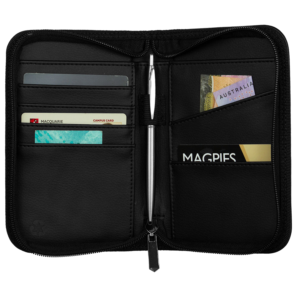 Recycled Travel Wallet w/ RFID Blocking – Travel Bags – The Range – available in Black – thumbnail 3 of 4