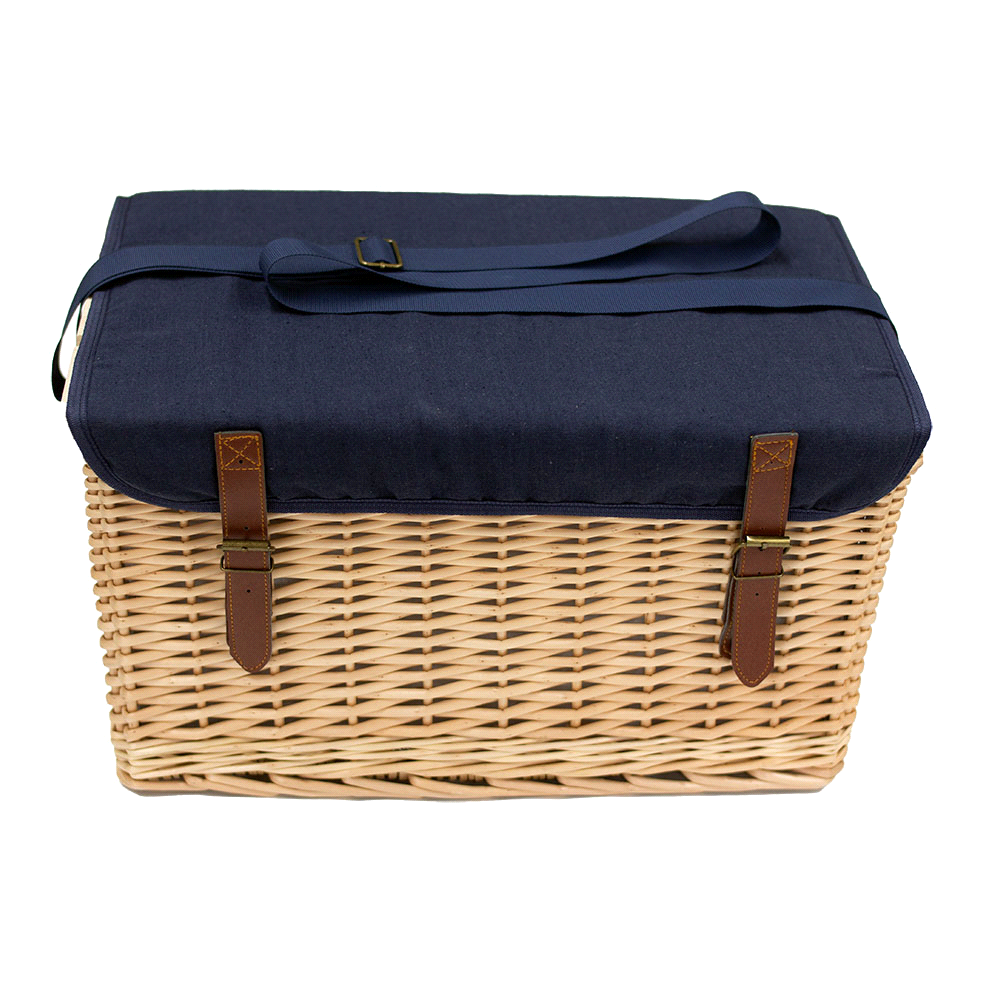 Trekk Wicker Basket w/ Picnic Table – Cooler Bags – The Range – available in Navy – thumbnail 1 of 7