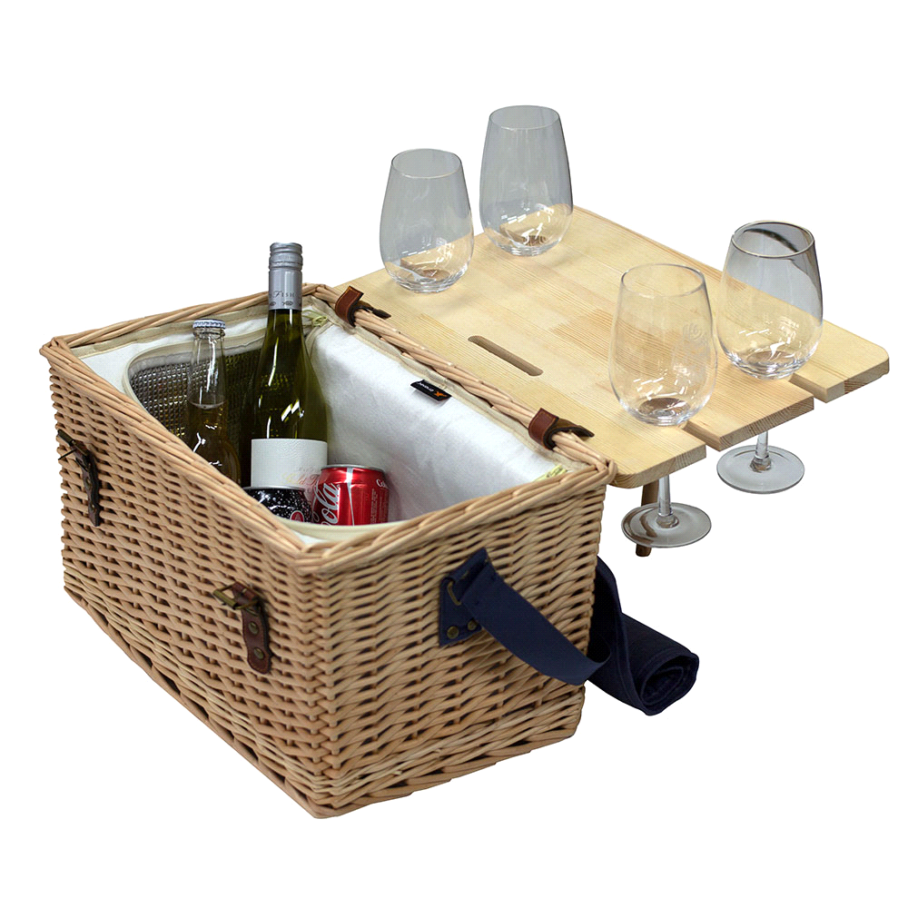 Trekk Wicker Basket w/ Picnic Table – Cooler Bags – The Range – available in Navy – thumbnail 2 of 7