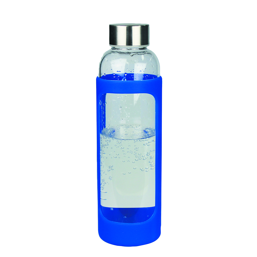 Glass Bottle w/ Silicone Cover 500ml – Glassware – The Range – available in Blue – thumbnail 5 of 6