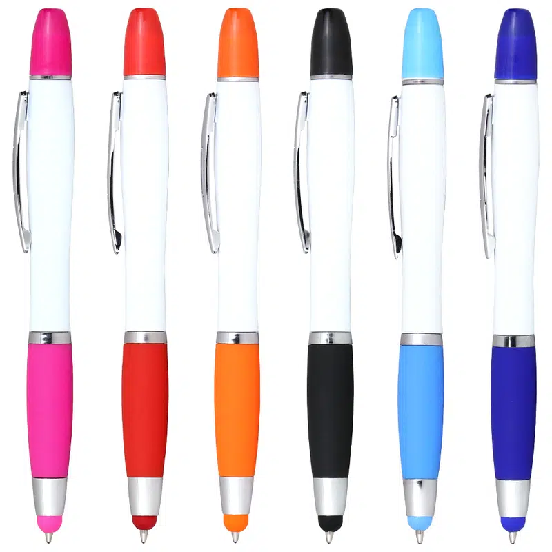 Nash Ballpoint Pen w/ Yellow Wax Highlighter – Highlighters – available in black, blue, orange, pink colours