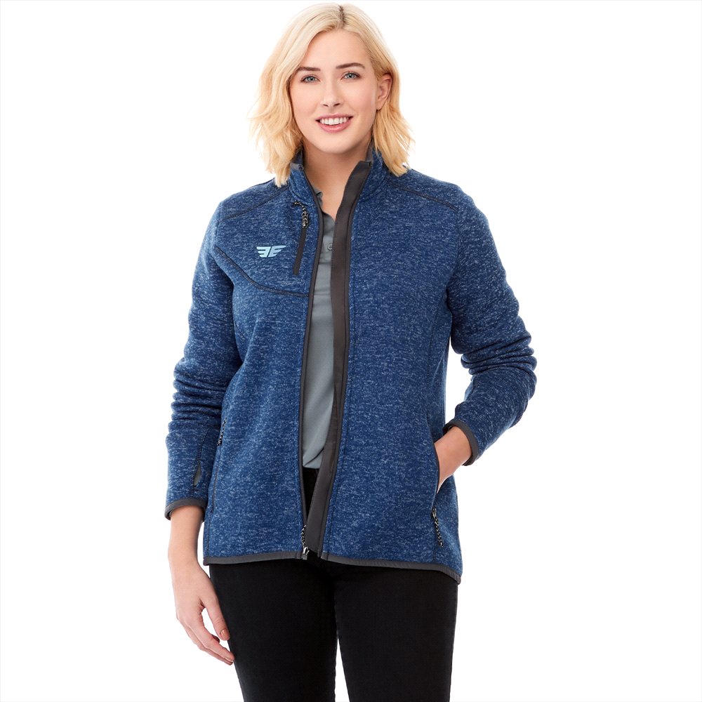 Tremblant Knit Jacket - Womens – Jackets – Apparel Range – available in Black Smoke Heather, Light Heather Grey, Maroon Heather and Metro Blue Heather – thumbnail 1 of 14