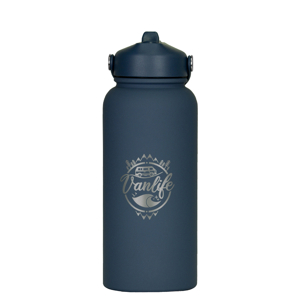 Laredo Rubber Coated Bottle - 1L – Drink Bottles – The Range – available in Black, Navy, Olive, Orange and White – thumbnail 9 of 38