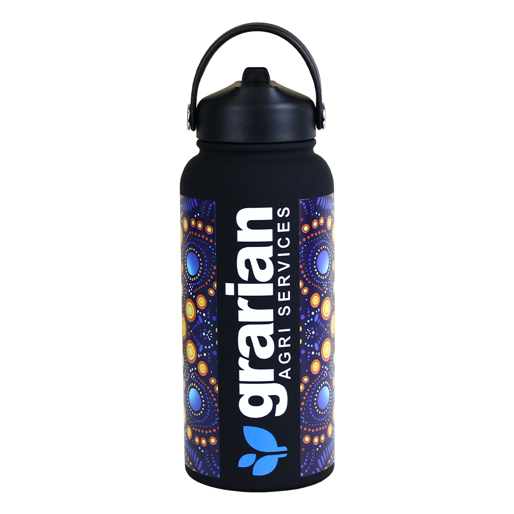 Laredo Rubber Coated Bottle - 1L – Drink Bottles – The Range – available in Black, Navy, Olive, Orange and White – thumbnail 13 of 38