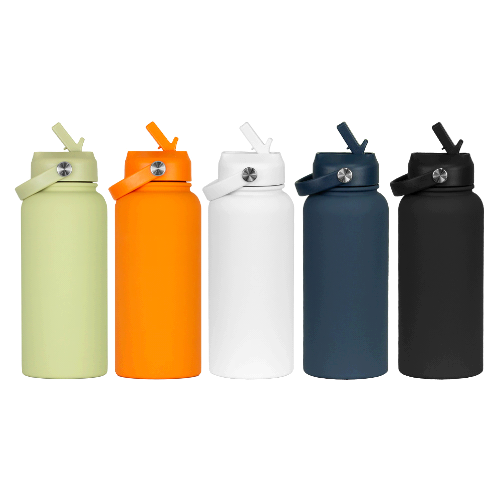 Laredo Rubber Coated Bottle - 1L – Drink Bottles – The Range – available in Black, Navy, Olive, Orange and White – thumbnail 1 of 38