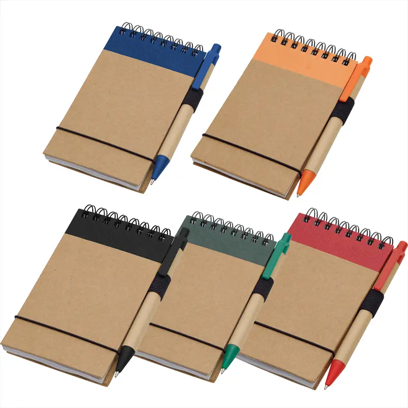 The Recycled Jotter w/ Pen – Diaries – available in brown, green, orange, red colours