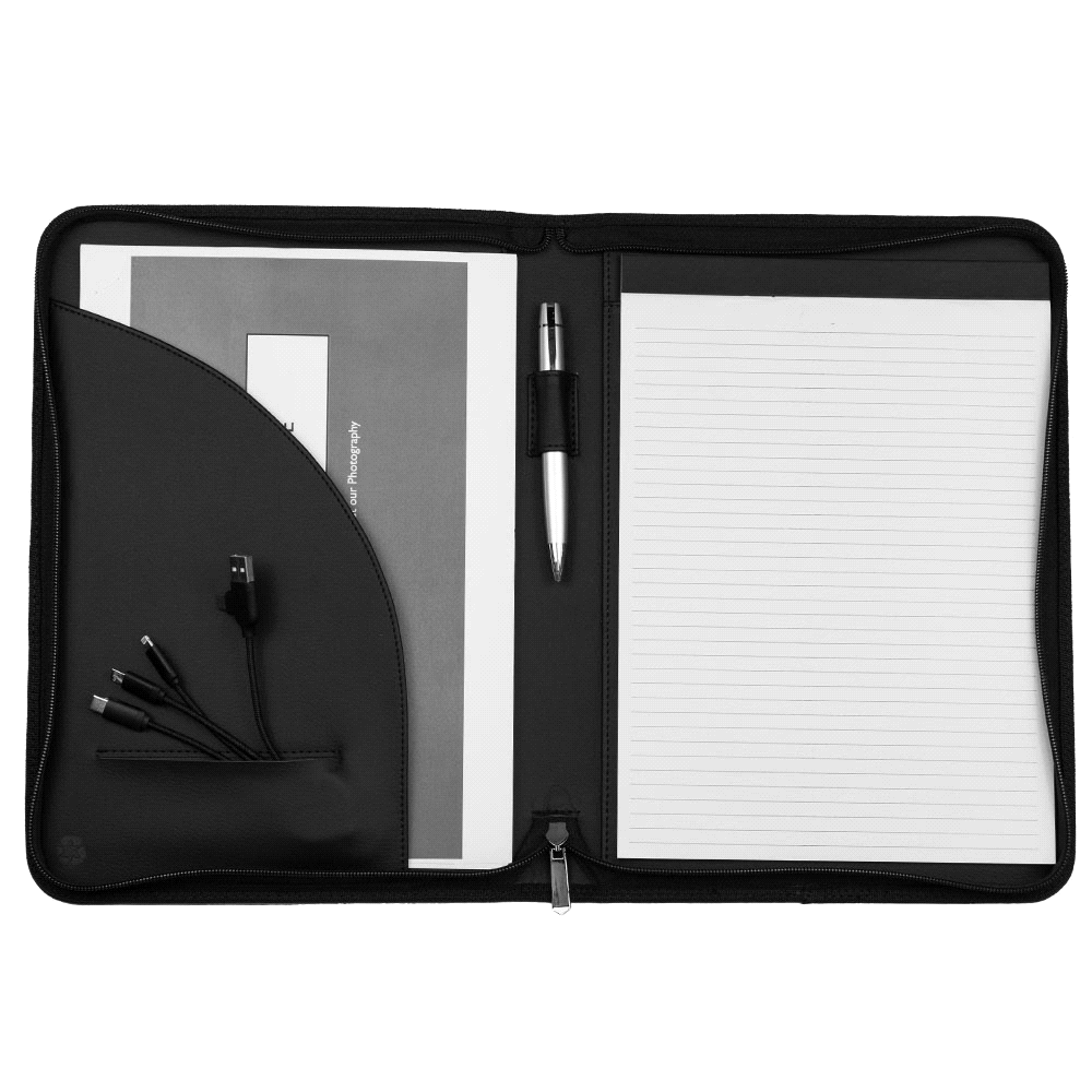 Recycled A4 Zip Portfolio – Compendiums – The Range – available in Black – thumbnail 4 of 5