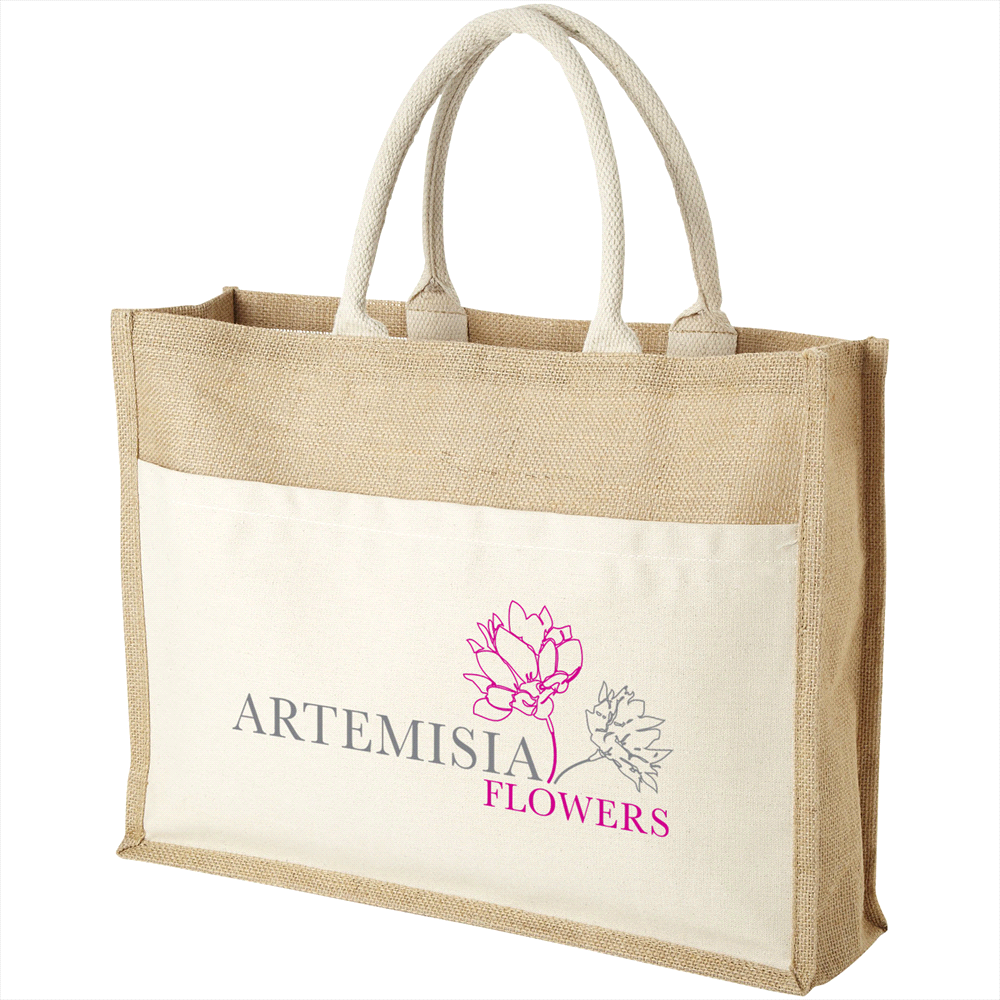 Mumbay Cotton Pocket Jute Tote Bag 19L – Shoppers – The Range – available in Natural – thumbnail 4 of 4