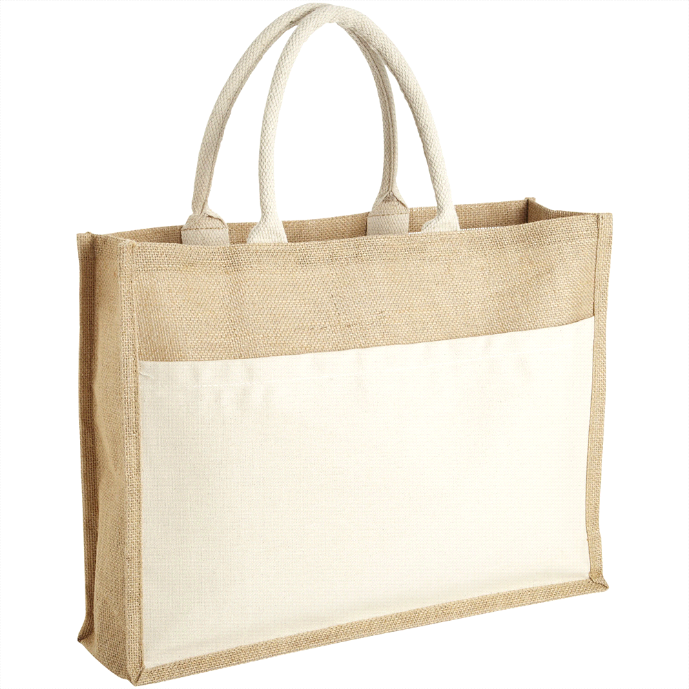 Mumbay Cotton Pocket Jute Tote Bag 19L – Shoppers – The Range – available in Natural – thumbnail 3 of 4