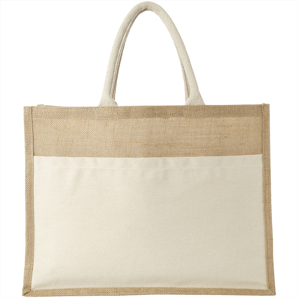 Mumbay Cotton Pocket Jute Tote Bag 19L – Shoppers – The Range – available in Natural – thumbnail 1 of 4