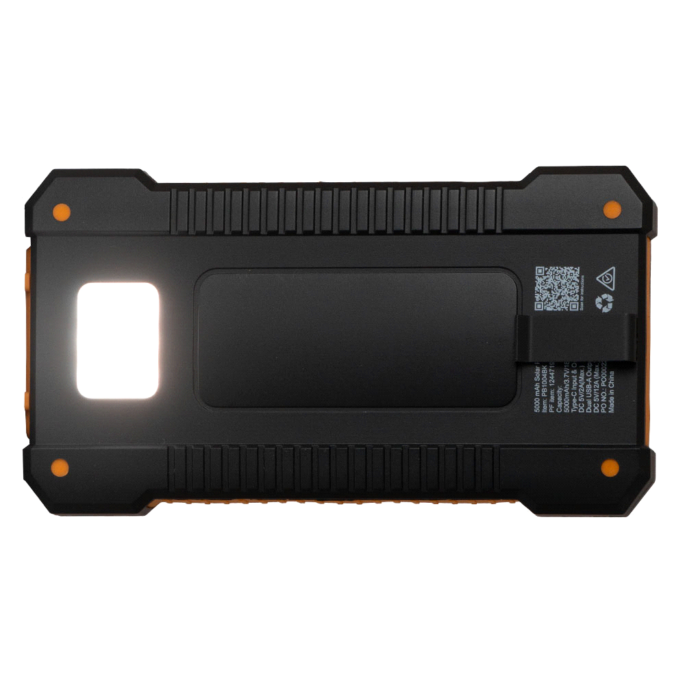 Radiant 5000 mAh Solar Power Bank – Car Chargers – The Range – available in Black – thumbnail 2 of 8
