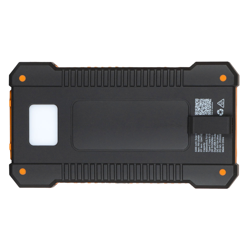 Radiant 5000 mAh Solar Power Bank – Car Chargers – The Range – available in Black – thumbnail 3 of 8