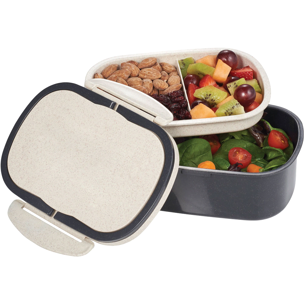 Plastic & Wheat Straw Lunch Box – Cooler Bags – The Range – available in Black and Navy – thumbnail 2 of 22