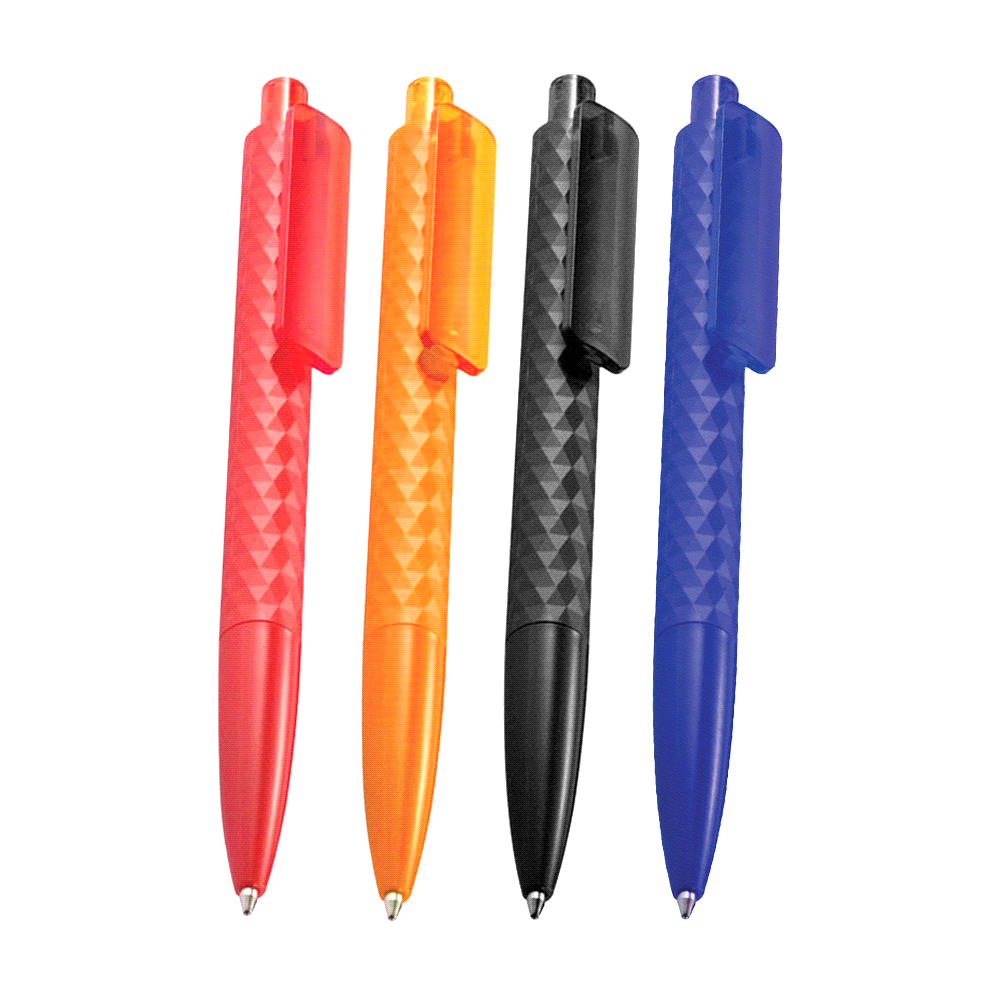 Geometric Ballpoint Pen – Metal Pens – The Range – available in Black, Blue, Orange, Red – thumbnail 1 of 10