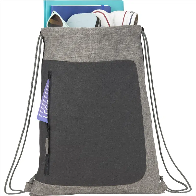 Reclaim Recycled Drawstring Bag – Drawstring Bags – available in grey colour