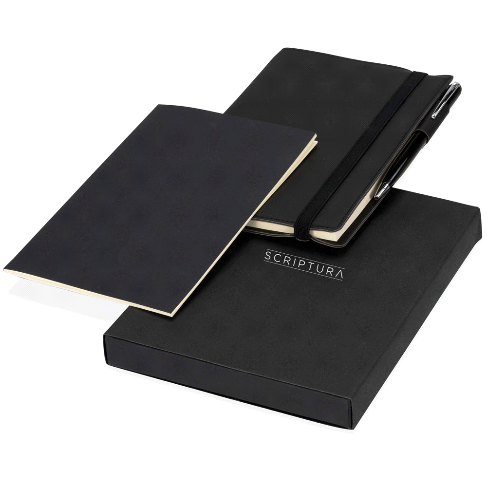 Scriptura Notebook & Pen Giftset – Gift Sets – The Range – available in Black – thumbnail 1 of 9