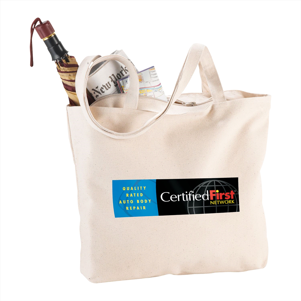 Zippered Cotton Canvas Shopper Tote – Shoppers – The Range – available in Natural – thumbnail 4 of 8