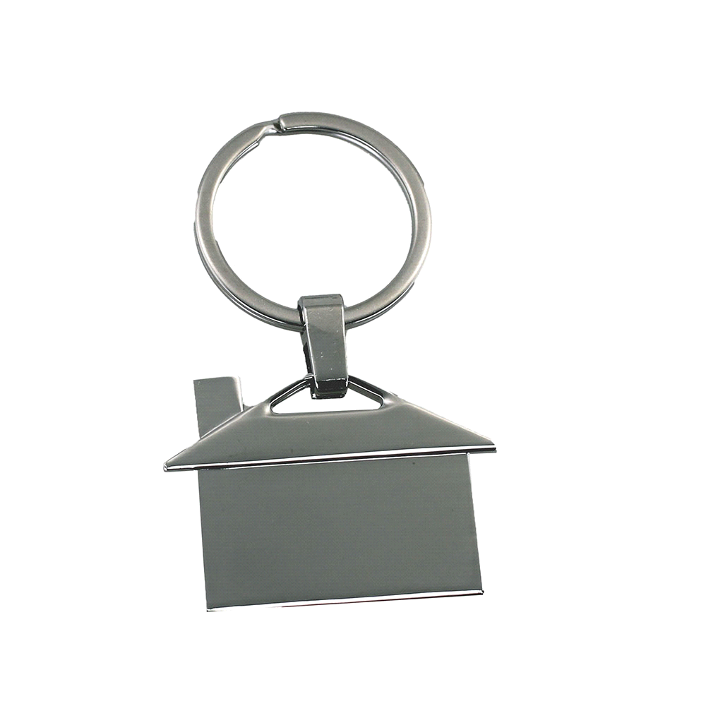House Shaped Metal Keyring – Keyrings – The Range – available in Silver – thumbnail 1 of 6