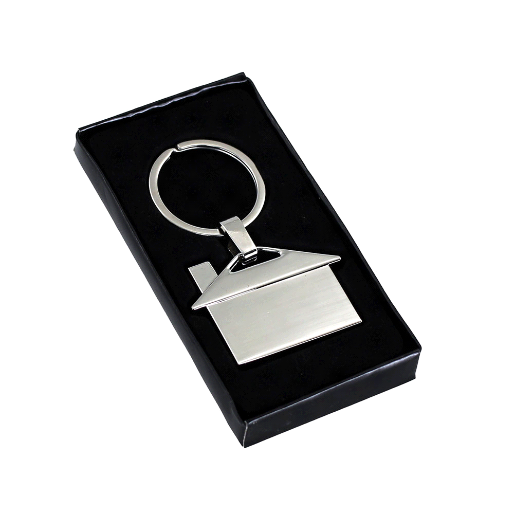 House Shaped Metal Keyring – Keyrings – The Range – available in Silver – thumbnail 5 of 6