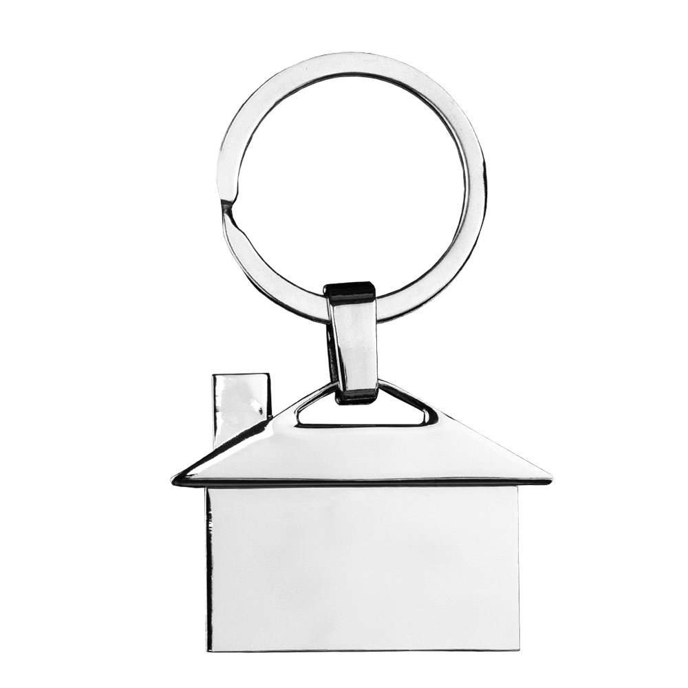 House Shaped Metal Keyring – Keyrings – The Range – available in Silver – thumbnail 3 of 6