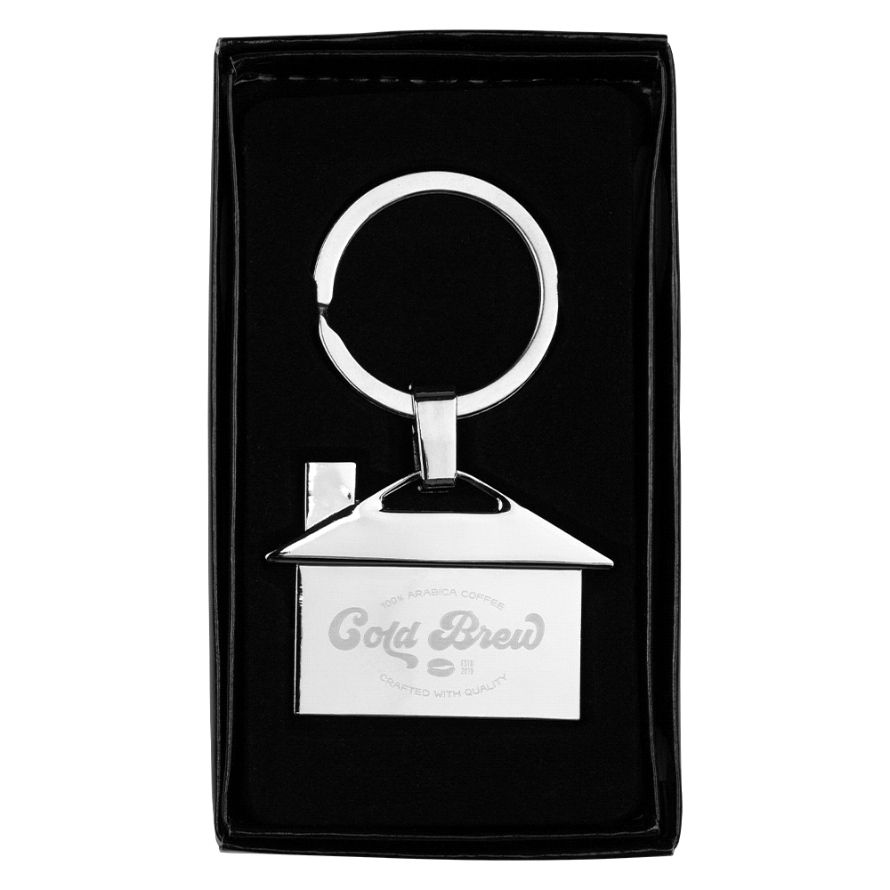 House Shaped Metal Keyring – Keyrings – The Range – available in Silver – thumbnail 4 of 6