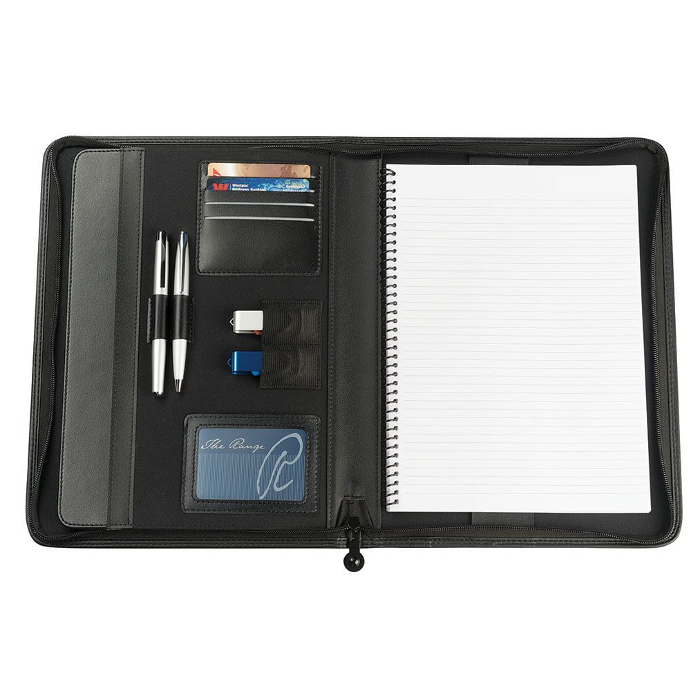 Maxx A4 Compendium In Imitation Leather – Compendiums – The Range – available in Black – thumbnail 2 of 4