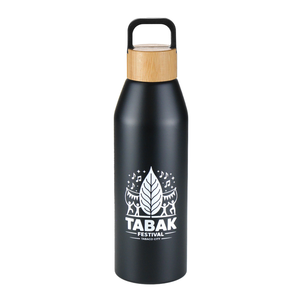 Aspen Recycled Bottle with Bamboo Lid - 1L – Drink Bottles – The Range – available in Black, Blue and White – thumbnail 6 of 12