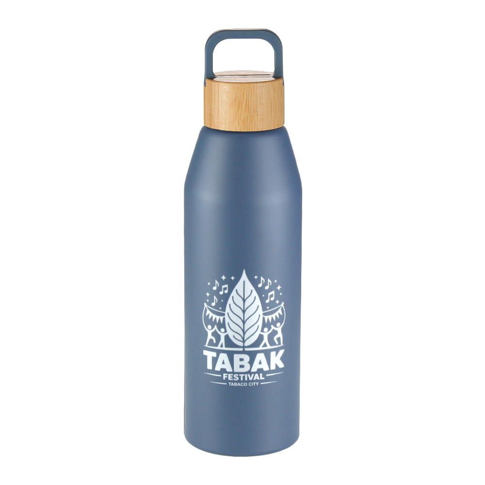 Aspen Recycled Bottle with Bamboo Lid - 1L – Drink Bottles – The Range – available in Black, Blue and White – thumbnail 10 of 12