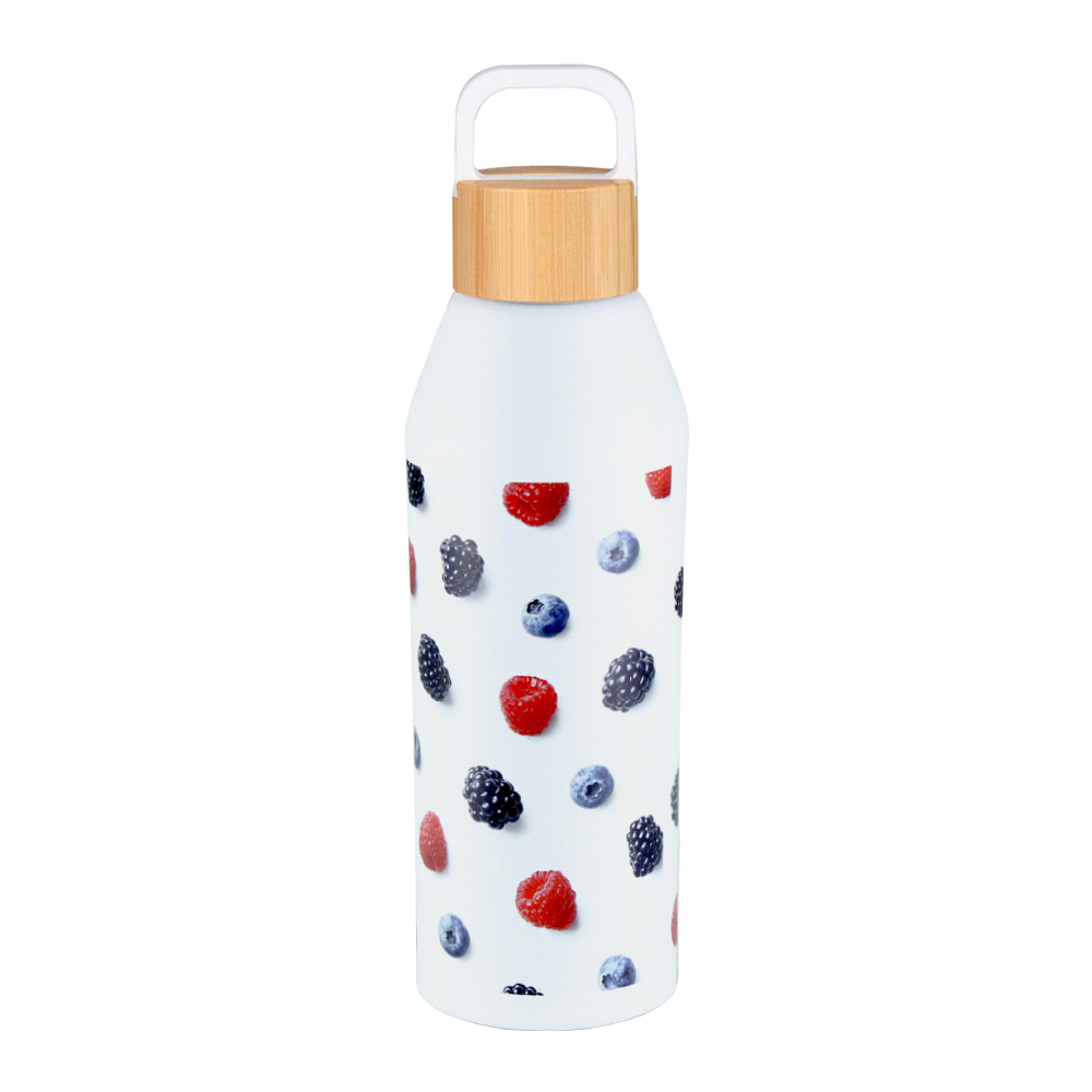 Aspen Recycled Bottle with Bamboo Lid - 1L – Drink Bottles – The Range – available in Black, Blue and White – thumbnail 8 of 12