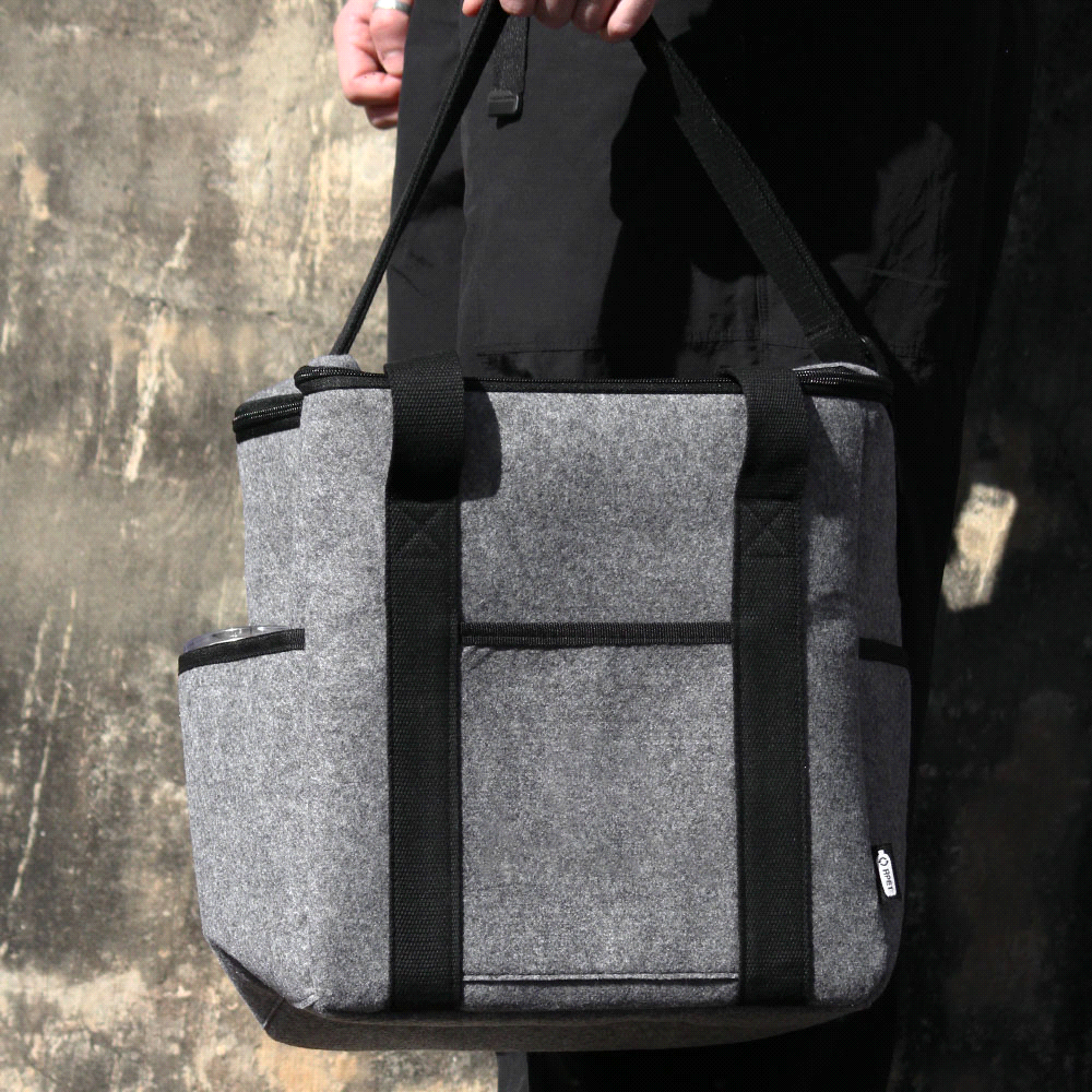 Felta GRS Recycled Felt Bottle Cooler Bag 21L – Cooler Bags – The Range – available in Grey – thumbnail 3 of 8