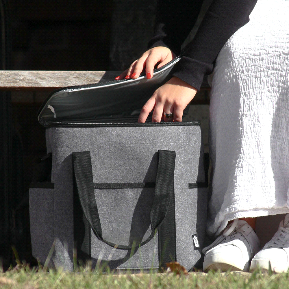 Felta GRS Recycled Felt Bottle Cooler Bag 21L – Cooler Bags – The Range – available in Grey – thumbnail 4 of 8
