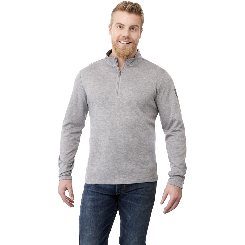 Stratton Knit Quarter Zip - Mens – Pullovers – Apparel Range – available in Black, Heather Grey, Metro Blue Heather and Navy Heather – thumbnail 1 of 17