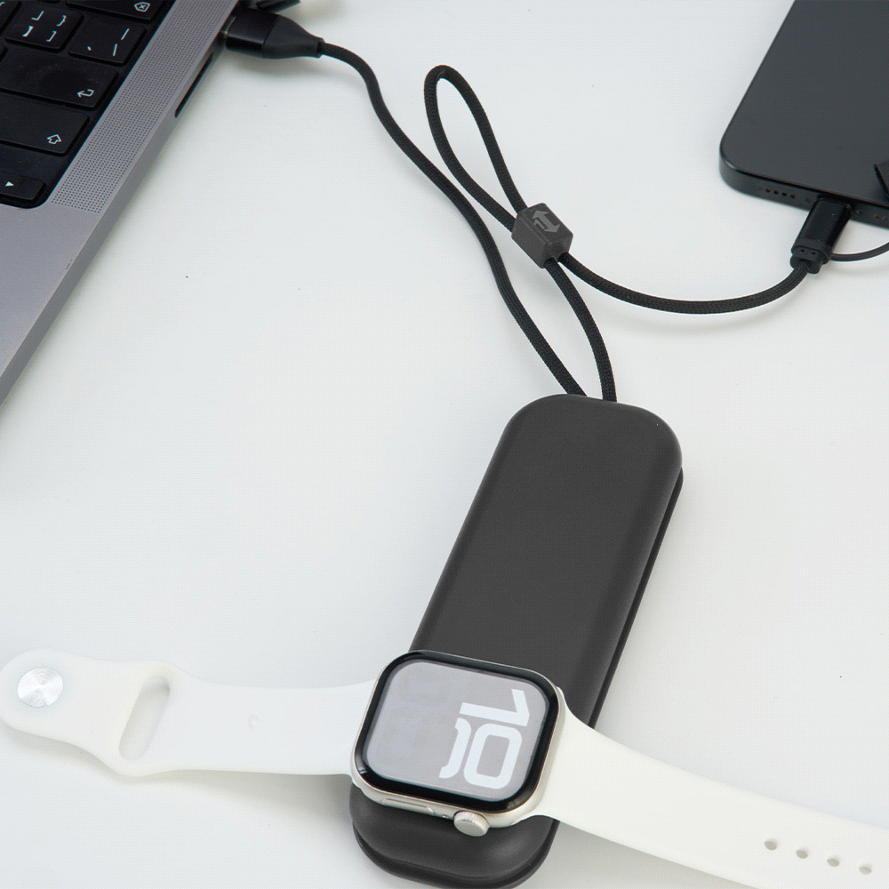ZenGo Foldable 5in1 Charging Cable w/ Wireless Watch Charger – Travel Mugs – The Range – available in Black – thumbnail 4 of 12