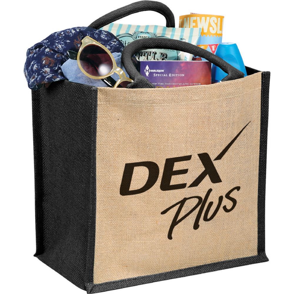 Medium Jute Gift Tote 17L – Shoppers – Global Stock – available in Black, Blue – thumbnail 7 of 9