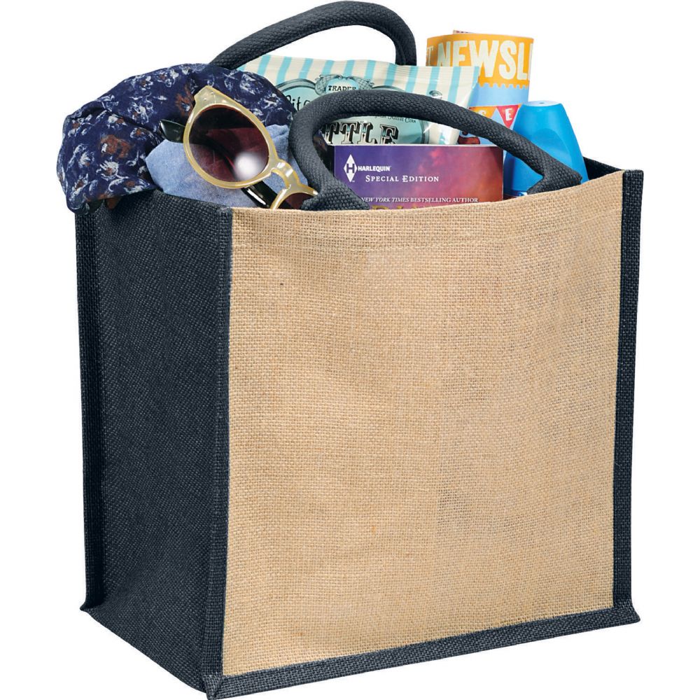 Medium Jute Gift Tote 17L – Shoppers – Global Stock – available in Black, Blue – thumbnail 3 of 9
