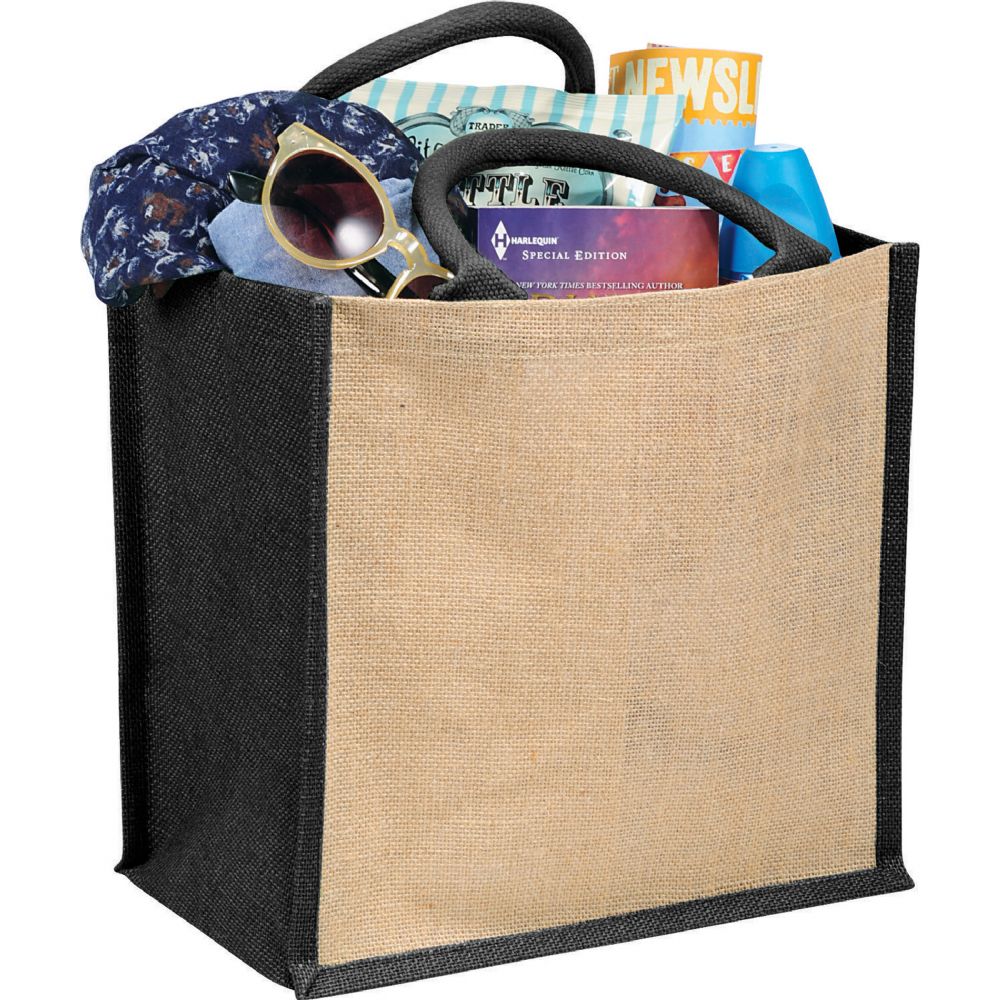 Medium Jute Gift Tote 17L – Shoppers – Global Stock – available in Black, Blue – thumbnail 2 of 9
