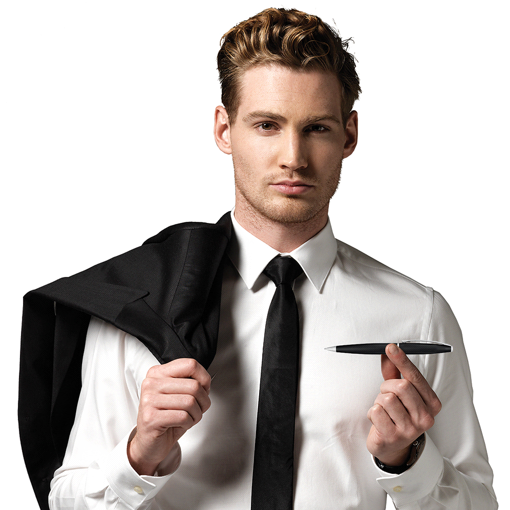 Grobisen Series Twist Action Pen – Desk Accessories – The Range – available in Black with Silver Trim – thumbnail 3 of 4