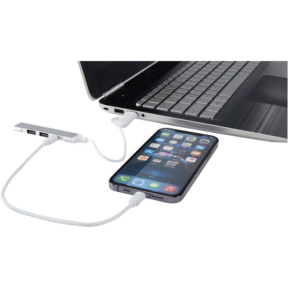 Alkaid 4-Port Recycled Aluminium USB-A & Type-C Hub w/ Dual Input – Desk Accessories – Global Stock – thumbnail 7 of 8
