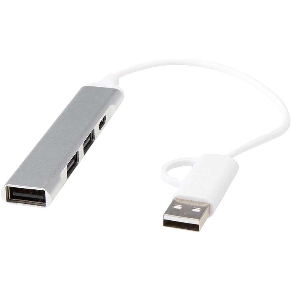 Alkaid 4-Port Recycled Aluminium USB-A & Type-C Hub w/ Dual Input – Desk Accessories – Global Stock – thumbnail 1 of 8